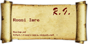 Rossi Imre névjegykártya